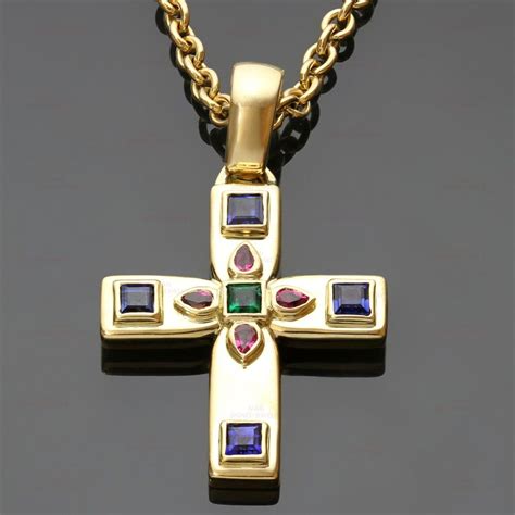 cartier gold cross necklace|cartier symbol necklace.